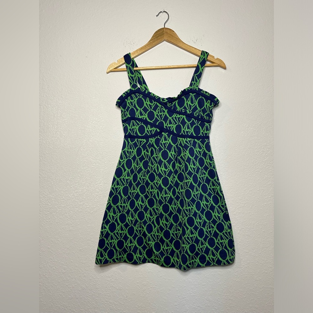 Lilly Pulitzer Navy & Lime Green Printed Sundress